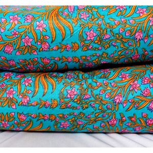 Tissu 100% Coton Imprimé au Bloc, Écologique, Respirant, Séchage Rapide, Léger, Tissu Croisé du Rajasthan pour Vêtements Femme et Fille - Product Image 6