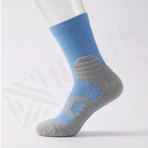 Blue Crew Athletic <b>Socks</b> With Geometric Pattern Breathable Spandex <b>Polyester</b> Basketball Sports <b>Socks</b> For Adults Summer - Product Image 3