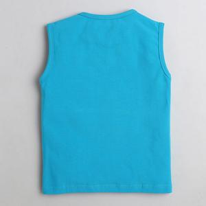 เสื้อยืดแขนลายจุดน้อยกว่าจับรถบัสคลื่นพิมพ์-สีน้ำเงิน - Product Image 2