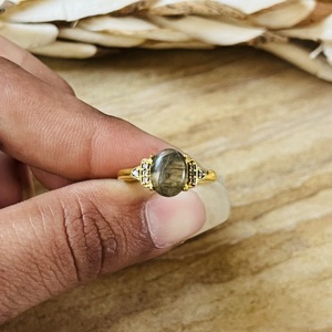 Latest Design Top Choice <b>Moss</b> <b>Agate</b> <b>Ring</b> 18k Gold Plated Boho Brass <b>Ring</b> Statement Vintage Solitaire Wholesale <b>Ring</b> For Women - Product Image 4