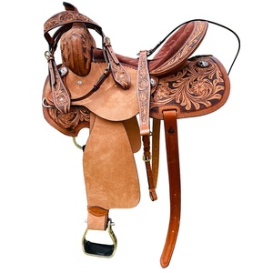Selle de course de baril occidentale de luxe en cuir et bois, faite à la main, personnalisable, pour l'équitation de loisir, de randonnée et de ranch, équipement d'équitation, directement de l'usine - Product Image 1