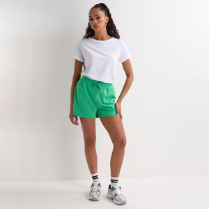 กางเกงขาสั้นลำลองผู้หญิง เนื้อผ้านุ่ม ระบายอากาศดี เอวสูง ผ้าฝ้ายฟลีซ 100% สีพื้น พร้อมป้ายแบรนด์ส่วนตัว - Product Image 2