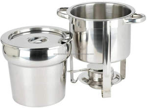 Réchaud élégant en acier inoxydable poli miroir avec finition argentée parfait pour le service des aliments à l'hôtel et au restaurant - Product Image 6