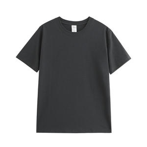 เสื้อยืดคอกลมสีพื้นแขนสั้นทรงตรงผ้าฝ้ายหนาน้ำหนักมากแบบหลวมๆสำหรับผู้ชาย รับผลิตตามแบบ OEM - Product Image 2