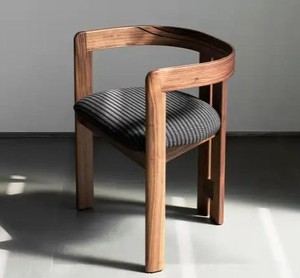 Chaise de salle à manger rembourrée moderne avec structure en bois, assise en tissu, style minimaliste pour la maison - Product Image 2