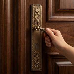 Poignée à levier en laiton de 12 pouces au design moderne Corona Lauris |   Poignée de porte extérieure décorative pour usage hôtelier |   Architecture élégante - Product Image 2