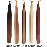 Vente en gros de mèches de cheveux synthétiques lisses et soyeuses de 30 pouces, 150g, pré-bouclées, pour tresses au crochet, extensions de cheveux raides comme des baguettes