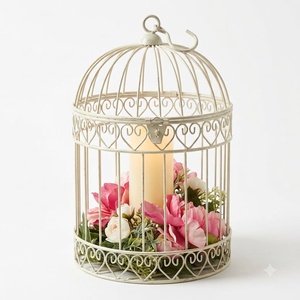 Lanterne décorative en fer forgé vintage faite à la main pour porte-bougie, fleurs, Pâques, Noël, décoration de la maison - Product Image 1