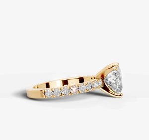 Anillo de Compromiso y Boda Romántico con Moissanita Corte Corazón, Plata de Ley 925, Chapado en Oro Amarillo, para Aniversario - Product Image 3