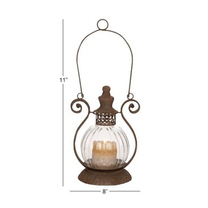 Metal Candle Lantern Sophisticated Residential Decor Feature Crafted to Blend Artistic Design with Warm Ambient Lighting - Product Image 2