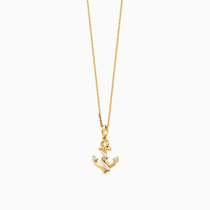 Collier pendentif ancre nautique en diamant de laboratoire pour femme, or 10K 14K 18K plaqué rhodium, bijoux de luxe pour mariage - Product Image 2