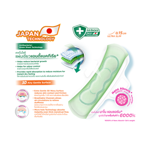 OEM 3D Suave Ultra Delgado 0,15 Ala Servilleta Sanitaria 24,5 cm Desechable Super Absorbente Algodón Orgánico PE Japón Tipo Ultra Delgado - Product Image 4