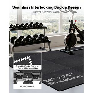 Set di Tappetini Imbottiti Intrecciati per Palestra - 6 Pezzi 61 x 61 x 1,4 cm in Schiuma EVA ad Alta Densità, Gomma Morbida per Fitness ed Esercizio - Product Image 5