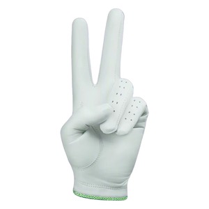 Gant de golf blanc pour droitier en cuir véritable respirant à motif vert, à enfiler, unisexe, pour le sport - Product Image 5