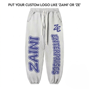 Women Jogger Pant 400 GSM Premium Cotton Fleece Light Grey Custom Puff Print Embroidery Screen Print Logo Oversized Fit - Product Image 1
