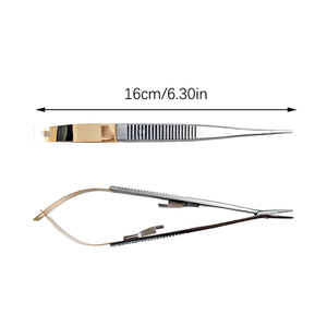 Porte-aiguille professionnel Castrobiejo pour implants dentaires et chirurgie orthodontique, 16 cm, bords droits et courbés, haute précision - Product Image 6