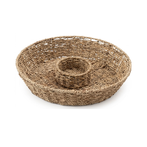 Deluxe Seagrass Tray Eco-Friendly Storage <b>Basket</b> For Guest Bedding Essentials And Extra <b>Linens</b> - Product Image 2