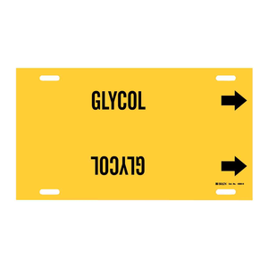 Marqueur de tuyauterie flexible Brady GLYCOL à clipser/à fixer pour les conduites de glycol industrielles - Product Image 1