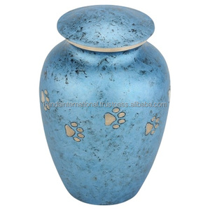 Urnas para mascotas de cremación de latón clásicas y de alta calidad con urnas funerarias de Metal con acabado de Color dorado y marrón para cenizas humanas - Product Image 3