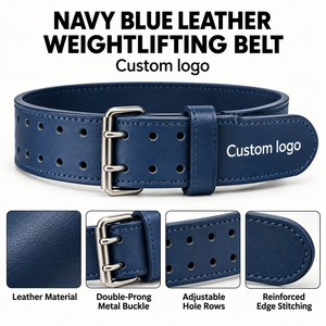 Cinturón de Powerlifting de Cuero Personalizado de Fábrica, Hebilla Doble Ajustable, Soporte Lumbar para Entrenamiento con Pesas para Hombres, Venta al por Mayor OEM para Gimnasios - Product Image 6