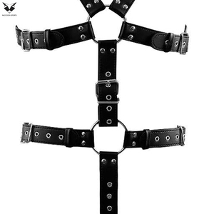 Custom Manufacturing Ladies Fetish Club Wear PU Leather Harness Set Adjustable Buckle <b>Waist</b> Belt Thigh <b>Chains</b> Neck Collar Women - Product Image 6