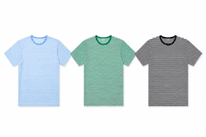 <b>Striped</b> <b>Men</b> <b>T</b> <b>Shirt</b> 100% Cotton Regular Fit Short Sleeve O Neck Casual Knitted Tee Anti-shrink 180g Custom OEM ODM - Product Image 3