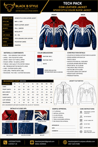 Veste en cuir de vache véritable de qualité supérieure, style araignée, bicolore, streetwear personnalisé, vêtements de moto tendance pour hommes, imperméable - Product Image 5
