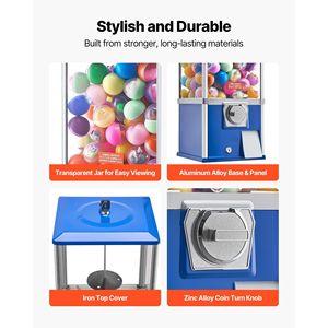 Máquina Expendedora de Chicles de 21 Pulgadas, Dispensador de Dulces de 25 Centavos para Centros Comerciales y Supermercados para AMU - Product Image 4