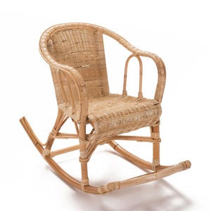 Fauteuil à bascule en rotin de petite taille pour tout-petits, chaise à bascule naturelle pour enfants, chaises à bascule en bois - Product Image 6