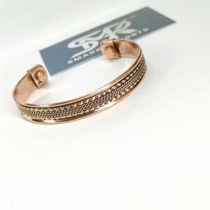 Premium Traditional Textured Copper Open Cuff Bangle Handmade Adjustable <b>Bracelet</b> Dual Tone Design Lightweight for <b>Men</b> Women - Product Image 5