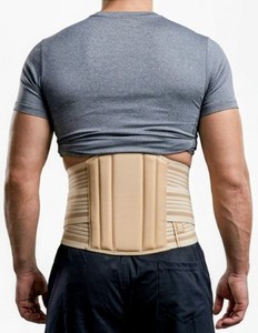 Ceinture de soutien lombaire élastique légère ORTHOWRAP OW240, post-chirurgicale, respirante, avec fermeture auto-agrippante, soutien de la voûte plantaire, beige et turquoise - Product Image 1