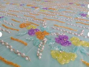 Fashion Floral Lace <b>Embroidery</b> Fabric <b>Material</b> Soft Net Embroidered Fabric for Party Wear At Bulk Price By Supplier - Product Image 3
