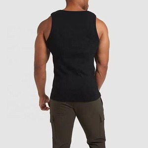 Wholesale Cotton Black White Tank Top Sleeveless Fitness Sportswear Custom Logo <b>Men</b> <b>Singlet</b> Tank Tops <b>Men</b> Tank Top <b>For</b> Sale - Product Image 3