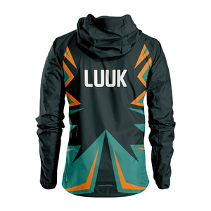 Customized Men's Streetwear Waterproof Rainproof Windbreaker <b>Jacket</b> Custom Printed Front Logo Zipper Closure Hooded 100% Nylon - Product Image 2