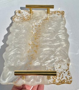 ถาดเสิร์ฟเรซิ่นทันสมัยพร้อมหูจับ ถาดจัดระเบียบตกแต่ง - Product Image 1