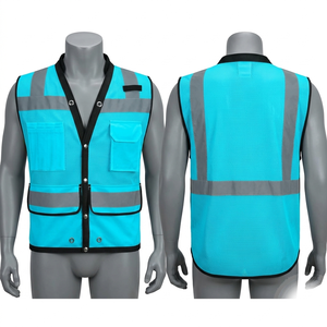 Gilet de sécurité en maille polyester premium 130 GSM, jaune fluo, avec panneau réfléchissant, impression personnalisée et broderie - Product Image 6
