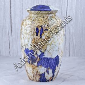 Urne de crémation élégante en aluminium fabriqué à la main avec des motifs uniques souvenir commémoratif par Axiom Home Accents - Product Image 3