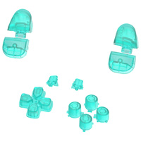 EXtremeRate Clear Emerald Green Full Button Set pour PS5 BDM-020 - Joysticks, Dpad, Trigger, Kit de remplacement des boutons d'action
