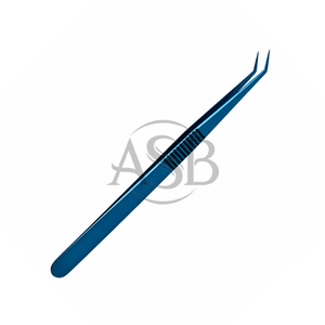 Pince à épiler pour extensions de cils en acier inoxydable bleu, manche long, isolation, impression de logo personnalisée, applicateur pour extensions de cils - Product Image 6
