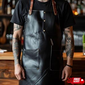 Handcrafted Genuine Leather <b>BBQ</b> Smoker Apron Heat Resistant Smell Proof Casual Outdoor Cooking Gear for Grill Enthusiasts - Product Image 4