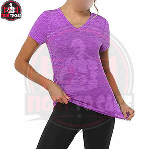 Camisetas de Algodón Estampadas Personalizadas en Color Morado, Precio de Fábrica, Producto Popular, Crea Tu Propio Diseño, Tallas Grandes para Mujer, Corte Regular - Product Image 2