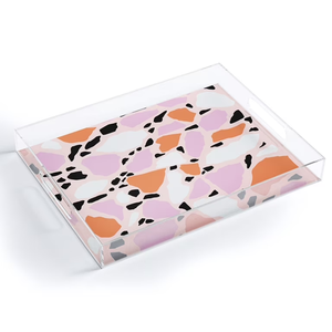 Flower Print Pattern Acrylic Serving Tray Affordable Price Premium Quality For cafe Canteen <b>Coffee</b> <b>Table</b> Organizer Tray - Product Image 4
