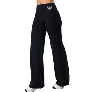 <b>Black</b> <b>Straight</b> <b>Leg</b> Yoga Pants Women High Waist Gymwear Stretch Fitness Training Workout Activewear Performance <b>Trousers</b> - Product Image 1
