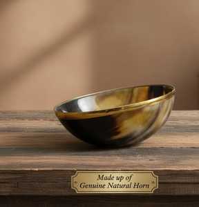 Handmade Polished Solid Pattern Dessert <b>Plate</b> Modern Design Natural Horn Material Eco-Friendly Durable <b>Decorative</b> <b>Plate</b> for - Product Image 3