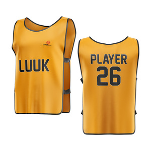 Custom Player Name Yellow Sleeveless Mesh Practice <b>Bib</b> Breathable Polyester Vest Unisex Adult's All Seasons Football <b>Bib</b> - Product Image 3