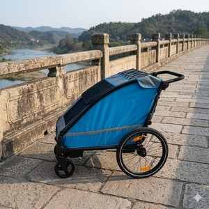 KS-6200 Easy Folding Big Dog Aluminum Stroller <b>Trailer</b> Jogger 3 IN 1 Independent Suspension 20" Air-Filled Tires Lightweight - Product Image 6