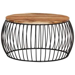 Table basse robuste de taille moyenne en bois d'acacia massif et fer, divers designs - Product Image 2