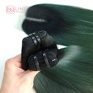 Bonestraight วิกผมคนแท้จากเวียดนาม100% ผมต่อผมสีเขียวเข้มเข้มเข้มมีสองชั้น - Product Image 4