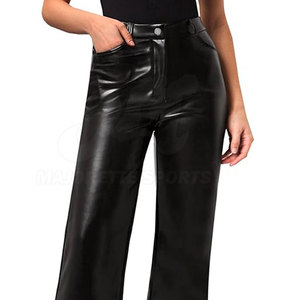 Pantalons en cuir pour femmes, fabrication pakistanaise, vêtements décontractés, couleur unie, best-seller, streetwear, vente chaude - Product Image 4