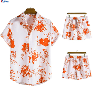 Trajes de Playa para Hombre, Cómodos y Transpirables, Colección de Verano, Camisa Personalizada con Botones, Pantalones Cortos de Playa - Product Image 1